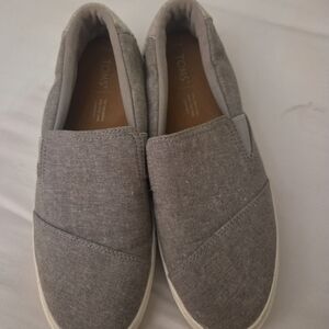 TOMS Womens Charcoal Slip-On Loafers